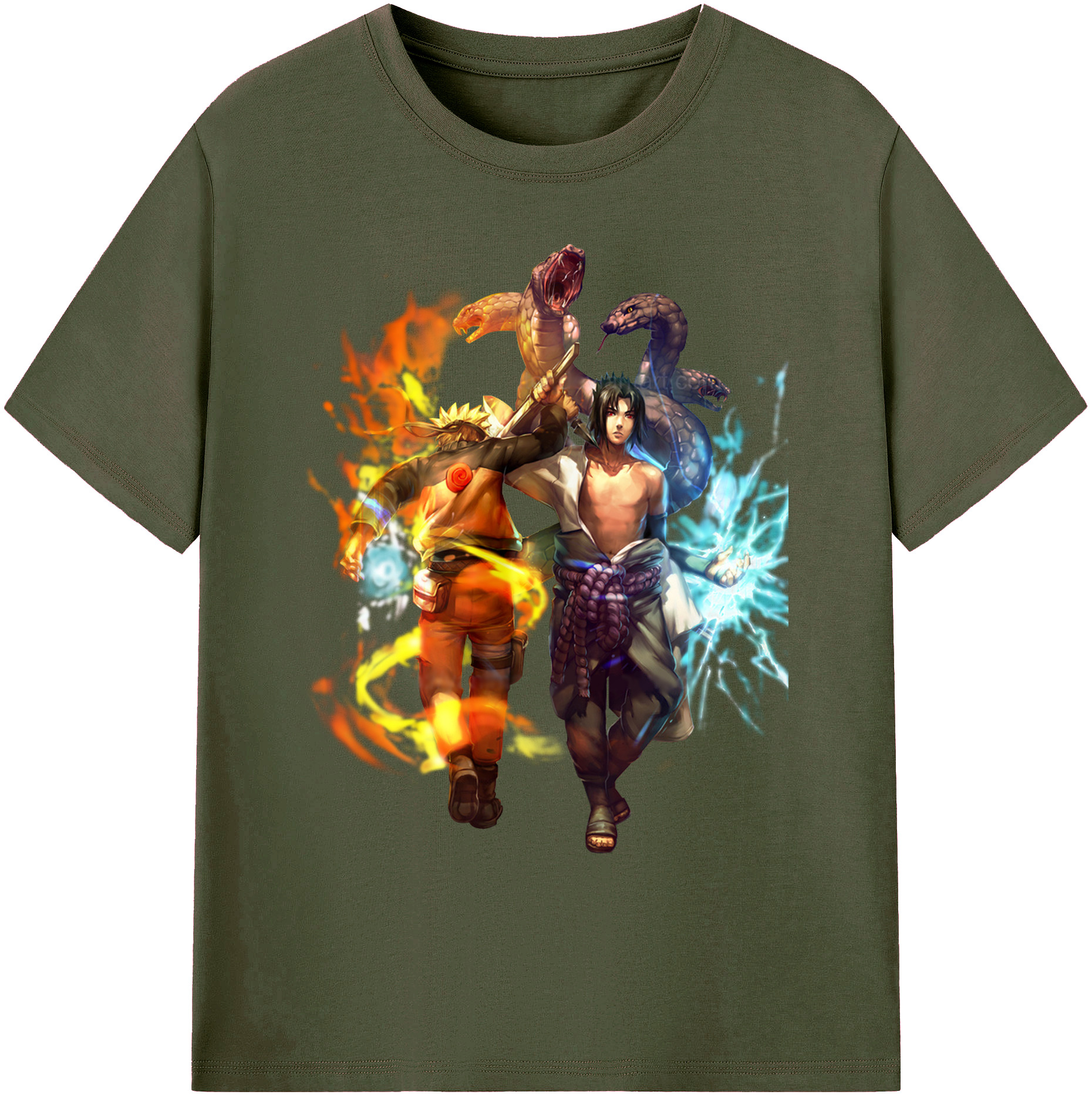 （画像用） NARUTO -ナルト- うちは サスケ Uchiha Sasuke 綿100％ メンズ半袖Tシャツ｜肌触りやわらか＆通気性